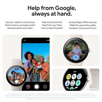 Google Pixel Watch 3, 45mm, Android Smartwatch, Polished Silver Aluminum Case, Porcelain Band