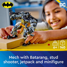 LEGO DC Batman Mech Armour Super-Hero Toy for Kids, Collectible Set with Robot Action Figure and Minifigure, Small Creative Gift for 6 Plus Year Old Boys, Girls 76270