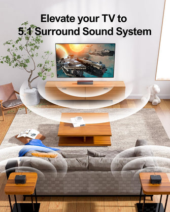 Buy ULTIMEA,ULTIMEA Poseidon D50 5.1 Surround Sound Bar - 3D System with Wireless Subwoofer, Rear Speakers, Adjustable Bass, Home Theater TV Speakers - Gadcet UK | UK | London | Scotland | Wales| Near Me | Cheap | Pay In 3 | Soundbar Speakers