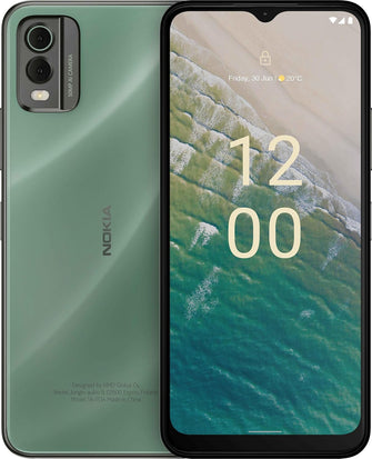 Nokia C32 6.5” HD+ Smartphone - 4GB RAM, 64GB Storage, 50MP/8MP Cameras, 5000mAh Battery, IP52 Rating, Fingerprint & Face Unlock, Android 13, Dual SIM - Green