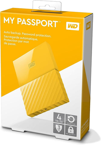 Buy Western Digital,WD - My Passport 4TB External USB 3.0 Portable Hard Drive - Yellow - Gadcet.com | UK | London | Scotland | Wales| Ireland | Near Me | Cheap | Pay In 3 | Hardware