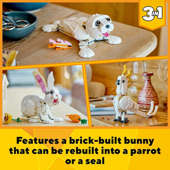 Buy LEGO,LEGO 31133 Creator 3in1 White Rabbit Animal Toy Building Set, Bunny to Seal and Parrot Figures, Bricks Construction Toys for Kids Aged 8 Plus Years Old - Gadcet UK | UK | London | Scotland | Wales| Ireland | Near Me | Cheap | Pay In 3 | Toys & Games