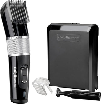 BabylissMen 7468U Carbon Steel Hair Clipper, 8 Hour Charge System, Battery Operated Trimmer, Carbon Steel Blades, Hard Case for Storage, Hair/Beard Comb Guides, Black - 1