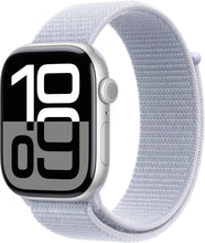 Apple Watch Series 10 GPS 46mm Silver Aluminium Case with Blue Cloud Sport Loop - One Size