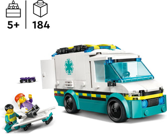 LEGO City Emergency Ambulance Toy with 2 Minifigures - Educational Learning Toys for 5+ Year Old Boys & Girls - Gift Ideas for Birthdays & Holidays