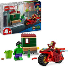 LEGO Marvel Iron Man with Bike & The Hulk - Super Hero Building Toy, Collectible Playset with Vehicle & Minifigures, Gift for Boys & Girls Aged 4+ - 76287