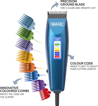 Wahl Colour Pro Corded Clipper, Head Shaver, Men's Hair Clippers, Colour Coded Guides, Family at Home Haircutting