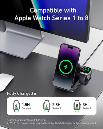 Buy Anker,Anker 737 , MagSafe Charger MagGo Charger (3-in-1 Station) with MFi-Certified 15W Max Fast Charging, For iPhone 14/13 / 12 Series, Apple Watch S8 / 7/6, AirPods 3 / Pro - Gadcet.com | UK | London | Scotland | Wales| Ireland | Near Me | Cheap | Pay In 3 | Power Adapter & Charger Accessories