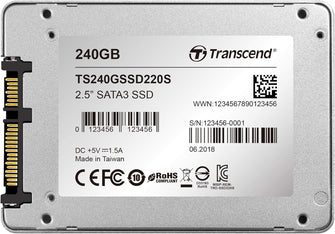 Buy Transcend,Transcend SSD220S 240 GB 2.5 Inch SATA III 6 Gb/s Internal Solid State Drive (SSD) 3D TLC NAND - Gadcet UK | UK | London | Scotland | Wales| Ireland | Near Me | Cheap | Pay In 3 | Hard Drives