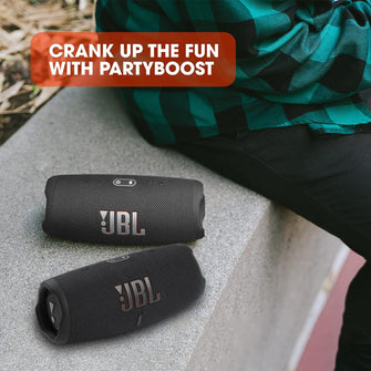 JBL Charge 5 Portable Bluetooth Speaker – Deep Bass, IP67 Waterproof & Dustproof, 20 Hours Playtime, Built-In Powerbank, Black