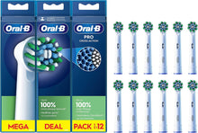 Oral-B Pro Cross Action Electric Toothbrush Head, X-Shape and Angled Bristles for Deeper Plaque Removal, Pack of 12 Toothbrush Heads, White