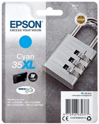 Buy Epson,Epson 35XL Cyan Padlock High Yield Genuine Ink, Claria Photo HD Ink Cartridge - Gadcet UK | UK | London | Scotland | Wales| Near Me | Cheap | Pay In 3 | Toner & Inkjet Cartridges