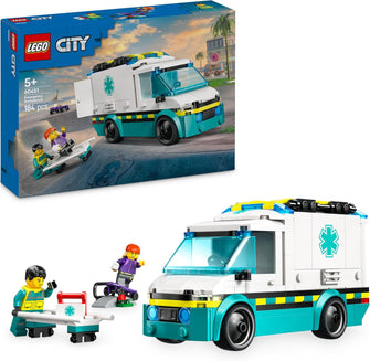 LEGO City Emergency Ambulance Toy with 2 Minifigures - Educational Learning Toys for 5+ Year Old Boys & Girls - Gift Ideas for Birthdays & Holidays