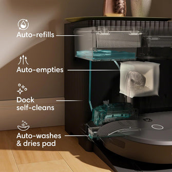 iRobot Roomba Combo 10 Max Robot Vacuum & Mop with AutoWash Dock - Multi-Functional Base, Self-Emptying, Auto-Retract Pad, Washes & Dries Pad, Avoids Obstacles