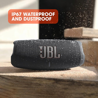 JBL Charge 5 Portable Bluetooth Speaker – Deep Bass, IP67 Waterproof & Dustproof, 20 Hours Playtime, Built-In Powerbank, Black