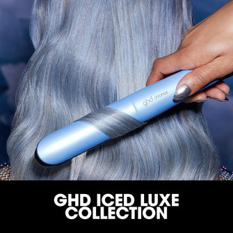 ghd Chronos Hair Straighteners – Icy Blue, Iced Luxe Vanity Case, 3X Faster Styling, 85% More Shine, 24-Hour HD Results, Limited Edition, UK Plug