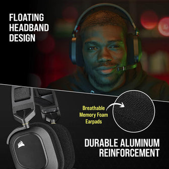 CORSAIR HS80 RGB Wireless Gaming Headset - Black - 4