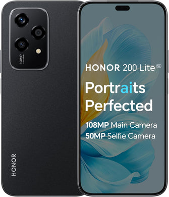 HONOR 200 Lite 5G Smartphone - 8GB+256GB, 6.7" AMOLED Display, 108MP Triple Camera, 50MP Front, Android 14