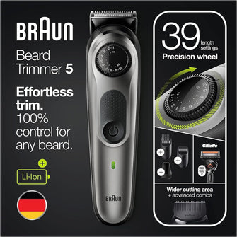 Buy Braun,Braun Men's Beard Trimmer Series 5 & Hair Clippers with Gillette Fusion5 ProGlide Razor, 39 Length Settings, UK 2 Pin Plug, BT5260, Black/Silver - Gadcet UK | UK | London | Scotland | Wales| Near Me | Cheap | Pay In 3 | Shaver & Trimmer