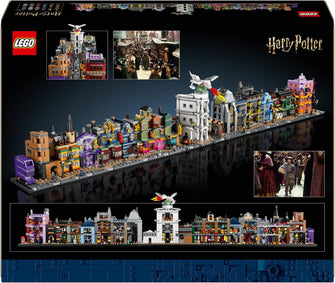 LEGO Harry Potter Diagon Alley Wizarding Shops Building Set – Microscale Brick-Built Stores & 12 Microfigures, Collectible Display Model, Gift Idea for Adults – Model 76444