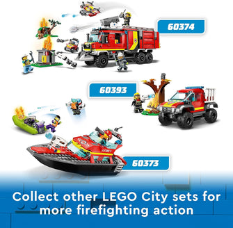 LEGO City Fire Command Unit 60374 – Rescue Fire Engine with Drones, Emergency Vehicle Toy for Kids 6+