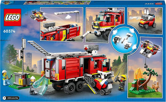 LEGO City Fire Command Unit 60374 – Rescue Fire Engine with Drones, Emergency Vehicle Toy for Kids 6+