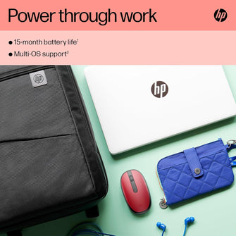 HP 240 Bluetooth Wireless Mouse – Red, Bluetooth 5.1, 1600 DPI Optical Sensor, Lightweight, Ambidextrous Design with AES Technology