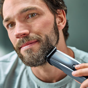 Philips Series 5000 Beard & Hair Trimmer for Men, 40 Length Settings, Self-Sharpening Blades, UK Plug - BT5502/13