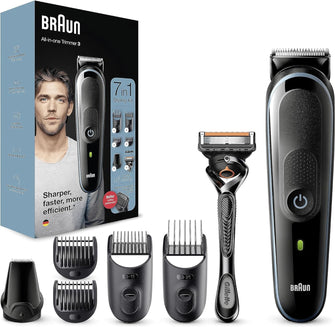 Buy Braun,Braun 7-in-1 All-In-One Series 3, Male Grooming Kit With Beard Trimmer, Hair Clippers, Gillette Razor & Precision Trimmer, 5 Attachments, Gifts For Men, UK 2 Pin Plug, MGK3245, Black/Blue Razor - Gadcet UK | UK | London | Scotland | Wales| Near Me | Cheap | Pay In 3 | Hair Clippers & Trimmers