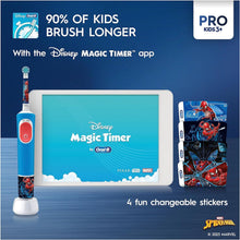 Buy Oral-B,Oral-B Pro Kids Electric Toothbrush, Kids Gifts, 1 Toothbrush Head, x4 Spiderman Stickers, 2 Modes with Kid-Friendly Sensitive Mode, For Ages 3+, 2 Pin UK Plug, Blue - Gadcet UK | UK | London | Scotland | Wales| Near Me | Cheap | Pay In 3 | Toothbrushes