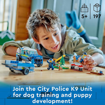 LEGO 60369 City Mobile Police Dog Training Set - SUV Toy Car with Trailer, Obstacle Course, Puppy Figures, Animal Playset for Boys & Girls Aged 5+