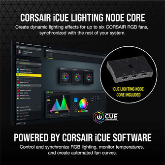 Corsair iCUE SP120 RGB ELITE 120mm PWM Triple Fan Kit - iCUE Lighting Node CORE, AirGuide Technology, 8 RGB LEDs, Low Noise (18 dBA), Up to 1500 RPM - Black