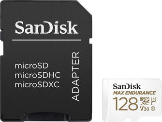 Buy Sandisk,SanDisk MAX ENDURANCE Video Monitoring for Dashcams & Home Monitoring 128 GB microSDXC Memory Card + SD Adaptor 60,000 Hours Endurance - Gadcet UK | UK | London | Scotland | Wales| Near Me | Cheap | Pay In 3 | Flash Memory Cards