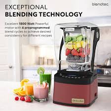 Blendtec 1800W Blender, Made In USA Heavy Duty Mixer with Touch Interface & 11 Speed Slider + Pulse, Sound Enclosure, Preprogrammed Cycles for Smoothie Maker, Ice Crush & More- Black Professional 800