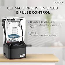 Blendtec 1800W Blender, Made In USA Heavy Duty Mixer with Touch Interface & 11 Speed Slider + Pulse, Sound Enclosure, Preprogrammed Cycles for Smoothie Maker, Ice Crush & More- Black Professional 800