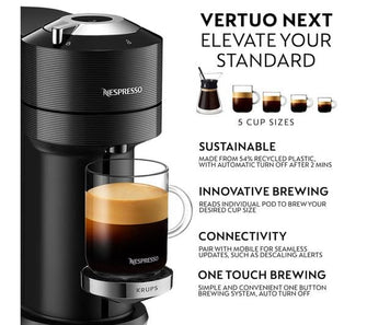 Buy Nespresso,NESPRESSO by Krups Vertuo Next XN910840 Pod Coffee Machine - Black - Gadcet UK | UK | London | Scotland | Wales| Ireland | Near Me | Cheap | Pay In 3 | Coffee Makers & Espresso Machines