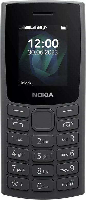 Nokia 105 2G Feature Phone – Long-Lasting Battery, 12 Hours Talk-Time, Wireless FM Radio, Large Display, Tactile Keyboard, Dual SIM – Charcoal