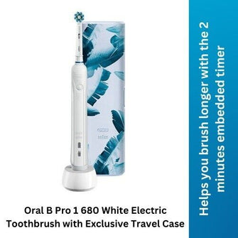 Buy Oral-B,Oral B Pro 1 680 3d White Electric Toothbrush With Timer & Travel Case - Gadcet.com | UK | London | Scotland | Wales| Ireland | Near Me | Cheap | Pay In 3 | Health Care