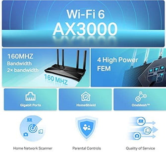 TP-Link,TP-Link Next-Gen Wi-Fi 6 AX3000 Mbps Gigabit Dual Band Wireless Router, OneMesh™ Supported, Dual-Core CPU, TP-Link HomeShield, Ideal for Gaming Xbox/PS4/Steam, Compatible with Alexa (Archer AX53) - Gadcet.com