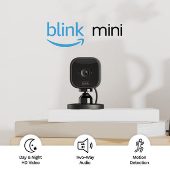 Blink Mini | Indoor plug-in pet security camera, 1080p HD day and night video, motion detection, two-way audio, easy setup, Alexa enabled, Blink Subscription Plan Free Trial — 1 camera (Black) - 1
