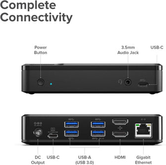 ALOGIC Universal Twin HD Docking Station Dual Display 1080p@60Hz, 2x HDMI, 1 x USB-C 3.1(5G), 4 x USB-A 3.0(5G), 1 x Audio, 1 x Gigabit Ethernet Lock slot– DUTHD - 2