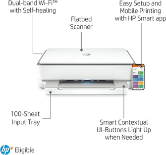 HP,HP Envy 6020e All in One Colour Printer with 6 months of Instant Ink included with HP+, White - Gadcet.com