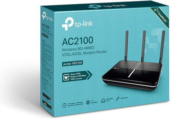 TP-Link,TP-Link AC2100 Wireless MU-MIMO VDSL/ADSL Modem Router, Dual-Band, Wi-Fi Speed Up To 2.1 Gbps, OneMeshTM, Versatile Connectivity, 4 x Gigabit Ports +1x 3.0 USB Port, Easy setup (Archer VR2100) - Gadcet.com