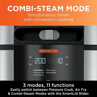 NINJA Foodi 11-in-1 SmartLid Multi-Cooker 6L [OL550UK] Electric Pressure Cooker, Air Fryer, Combi-Steam, Slow Cooker, Grill, Bake - Silver - 4