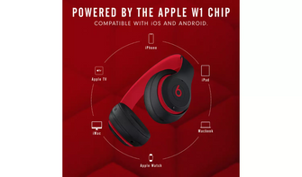 Beats Studio3 ANC Over-Ear Wireless Headphones [Black/Red] - 6