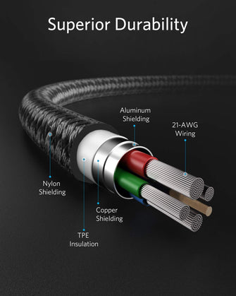 Anker USB C to Lightning Cable, New Nylon USB-C to Lightning Charging Cord - 3