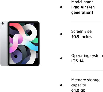Apple iPad Air (4th Gen) 64GB Wi-Fi + Cellular - Silver - 7