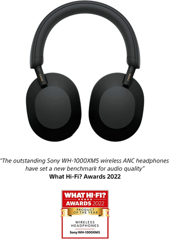 Sony WH-1000XM5 Noise Cancelling Wireless Headphones - Over-Ear Style - Optimised For Alexa And The Google Assistant - With Built-In Mic For Phone Calls - Black - 3