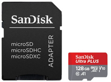 SANDISK Ultra Plus Class 10 microSDXC Memory Card - Up-To 150MB/S - 128 GB - 1