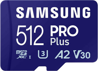 Samsung PRO Plus SD Card, 512 GB, With UHS-I U3 Interface, Full HD & 4K UHD, Read Speed 180 MB/s, Write Speed 130 MB/s, 512GB - 1